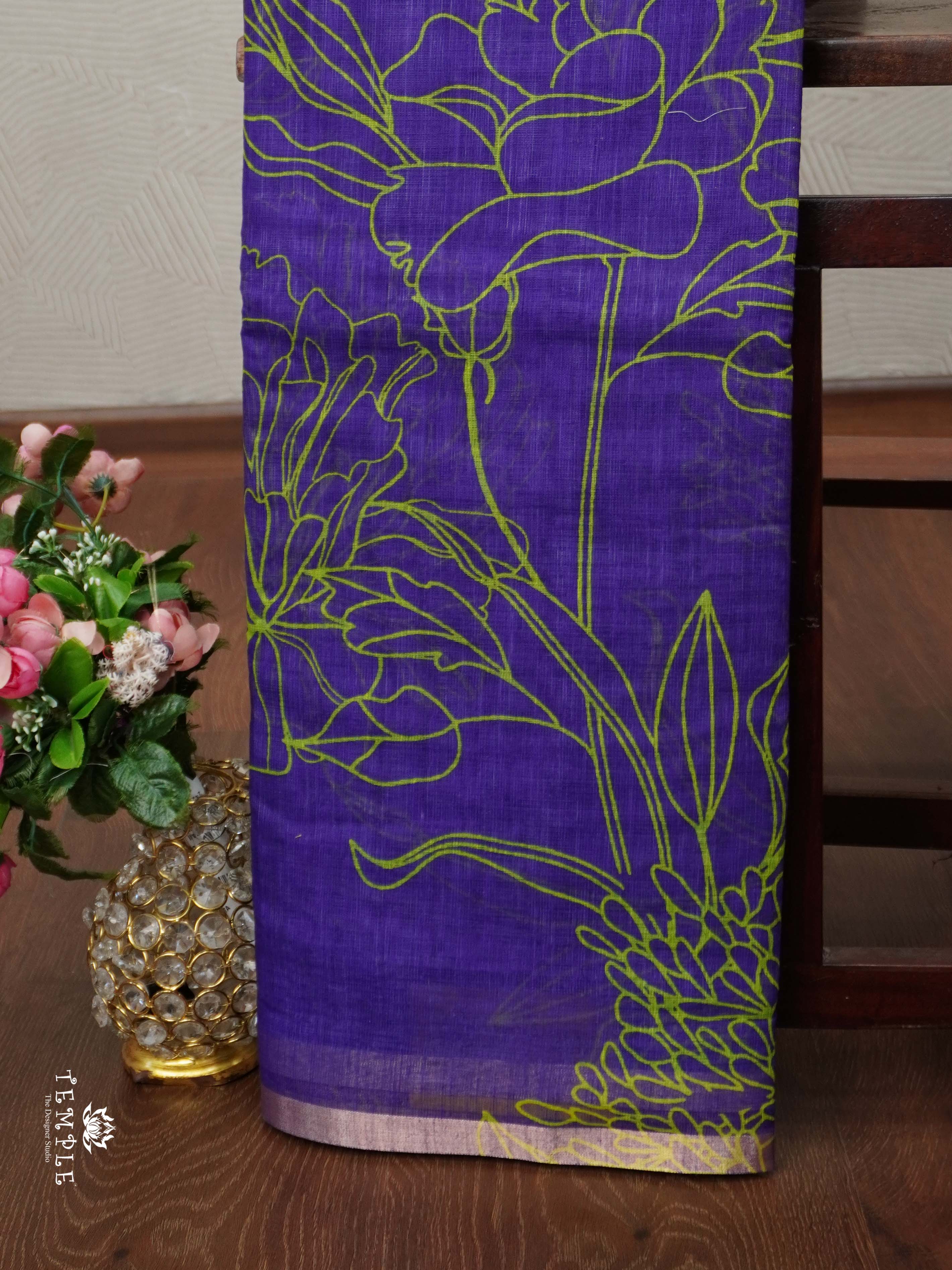 Printed Chanderi Cotton Saree | TTDS2281