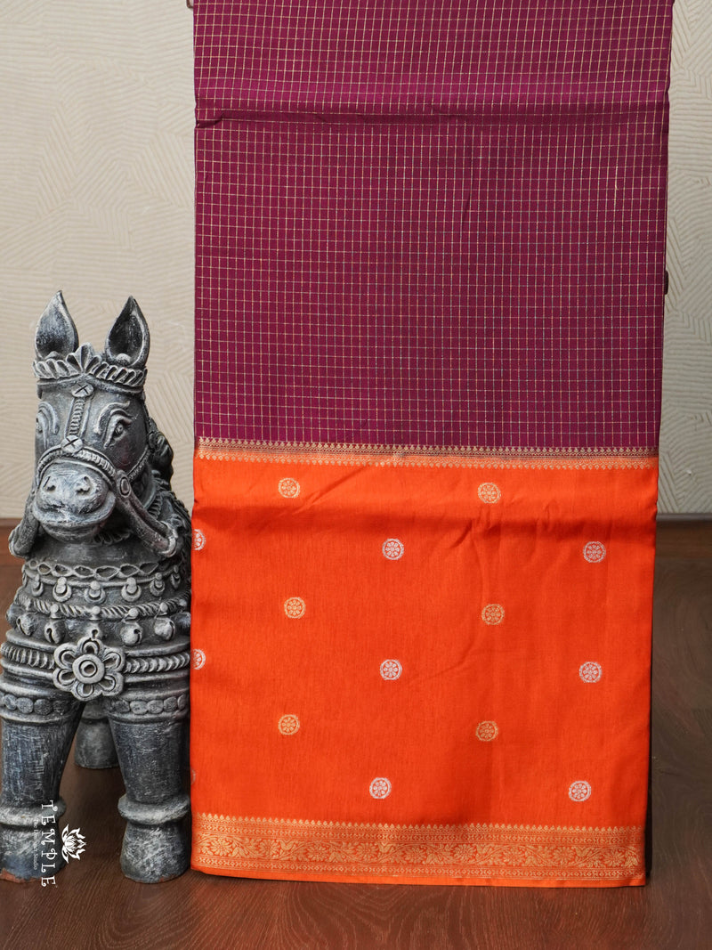 Semi Mysore Silk Saree(Wine) | TTDS2783