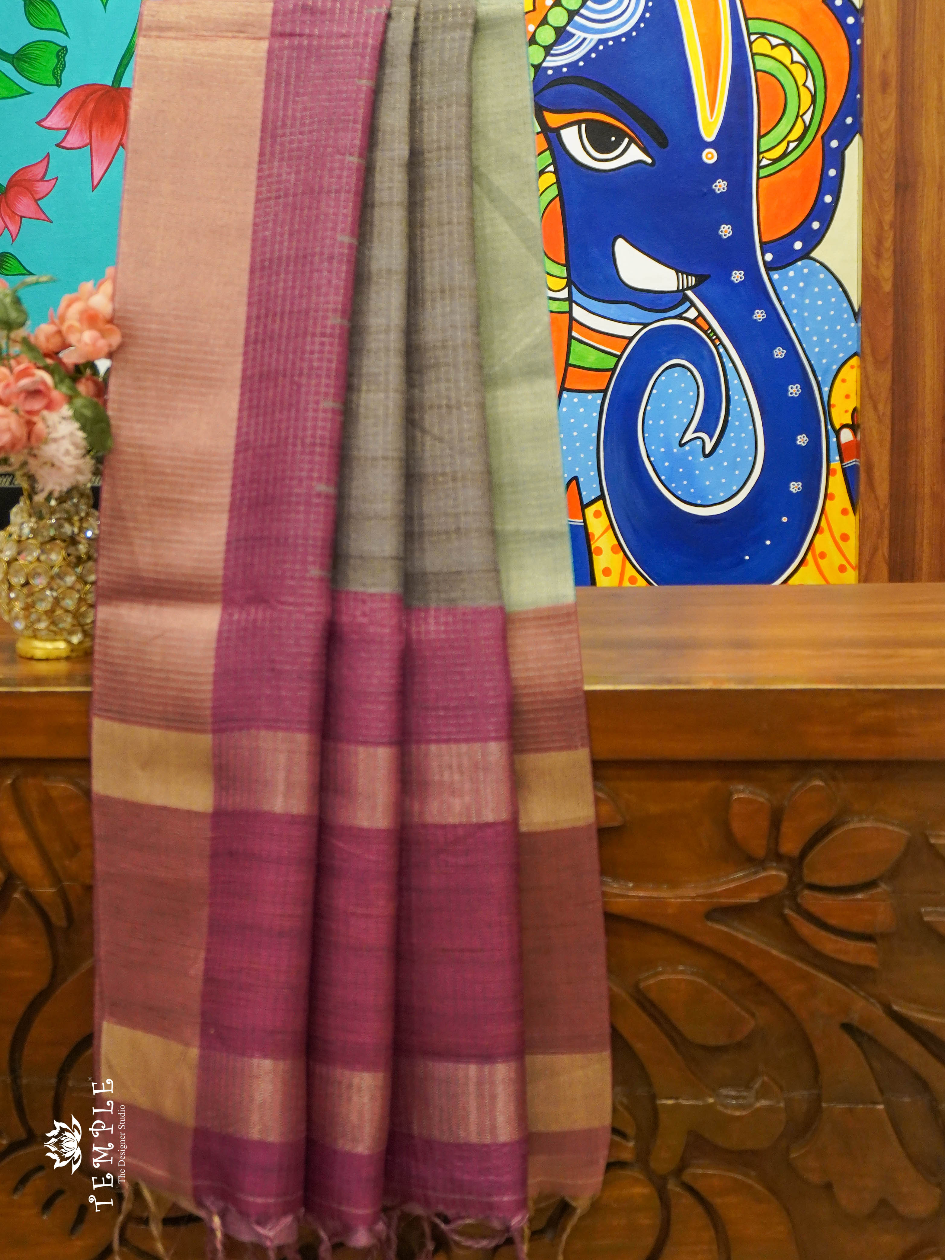 Tussar Silk saree With Ganga Jamuna Border | TTDS1311