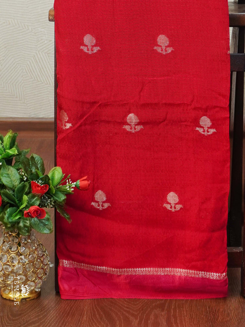 Linen Viscose Saree(Red) | TTDS2225