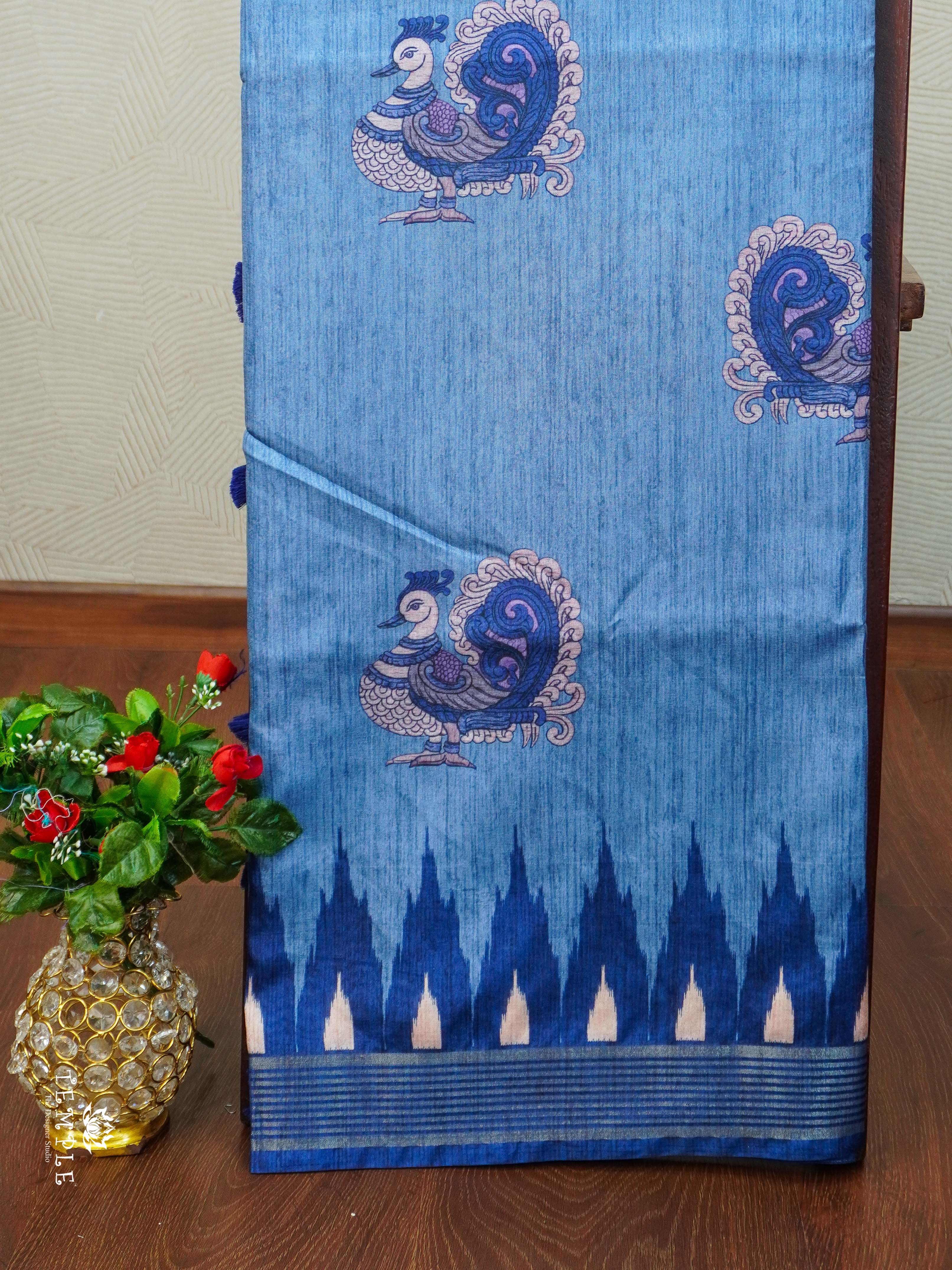 Matka Silk Saree with Peacock prints | TTDS2219