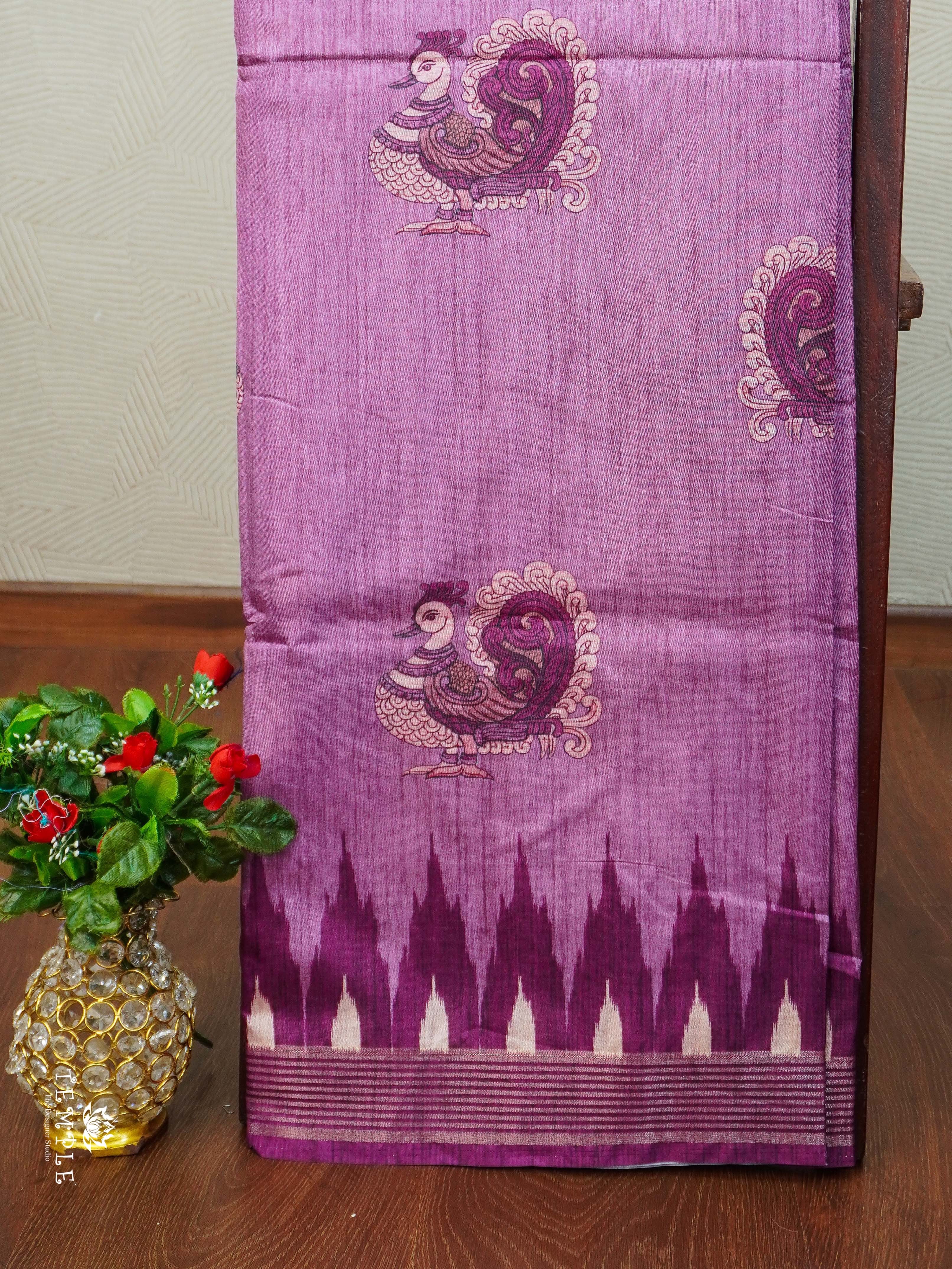 Matka Silk Saree with Peacock prints | TTDS2219