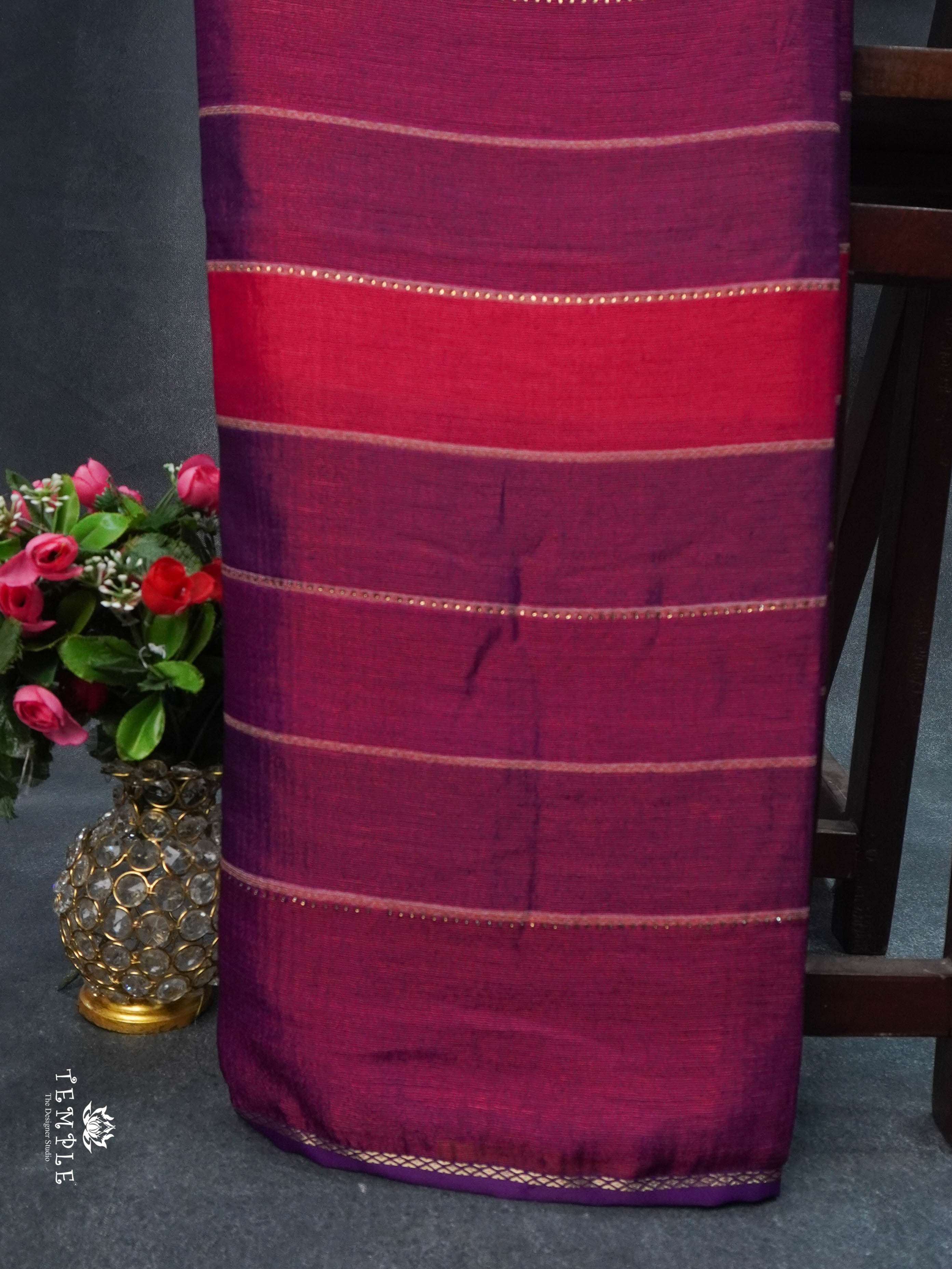 Multi Colour Georgette Saree (Wine Shade) | TTDS1786 | PRE BOOKING