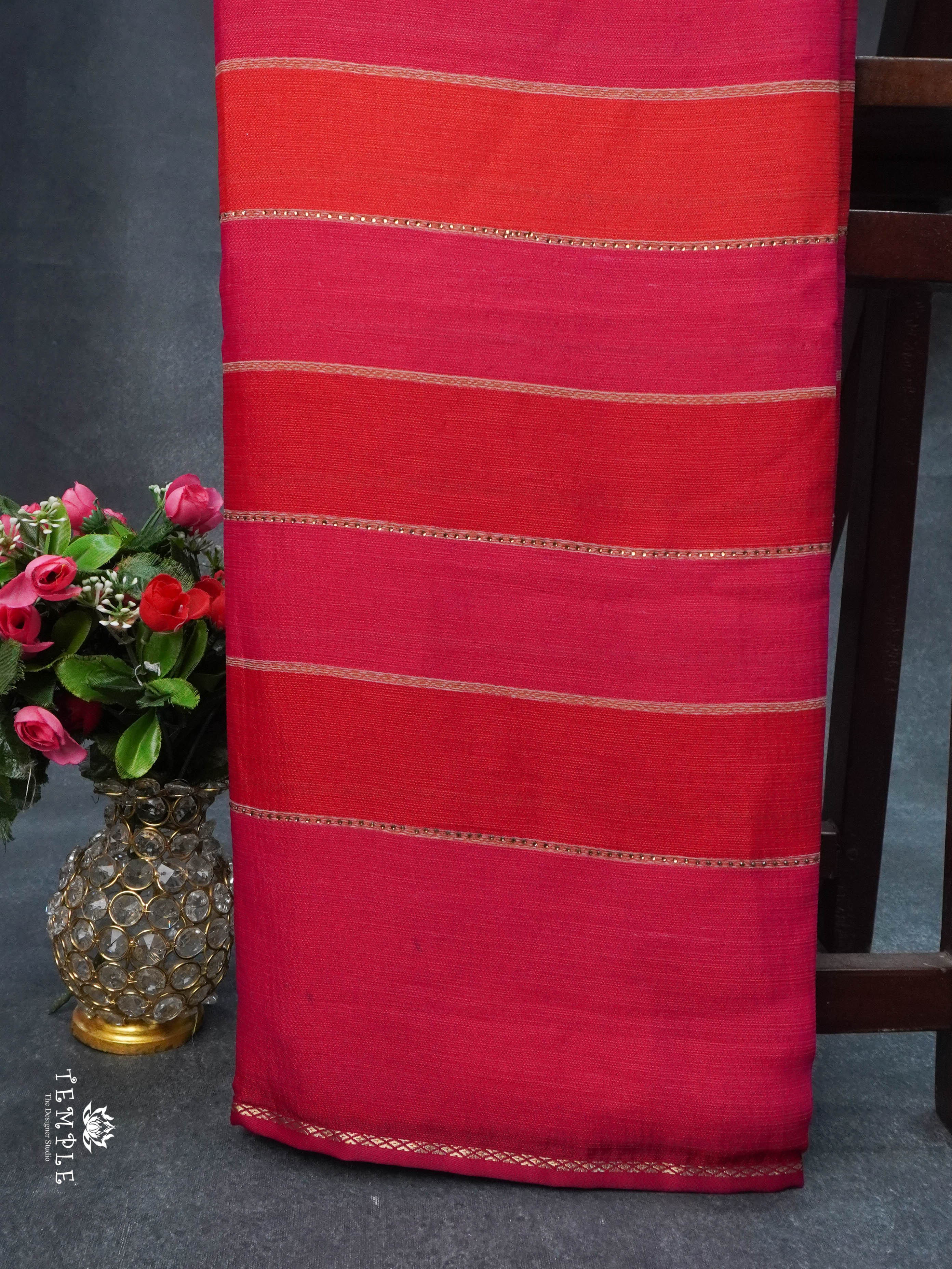 Multi Colour Georgette Saree (Pink Shade) | TTDS1786