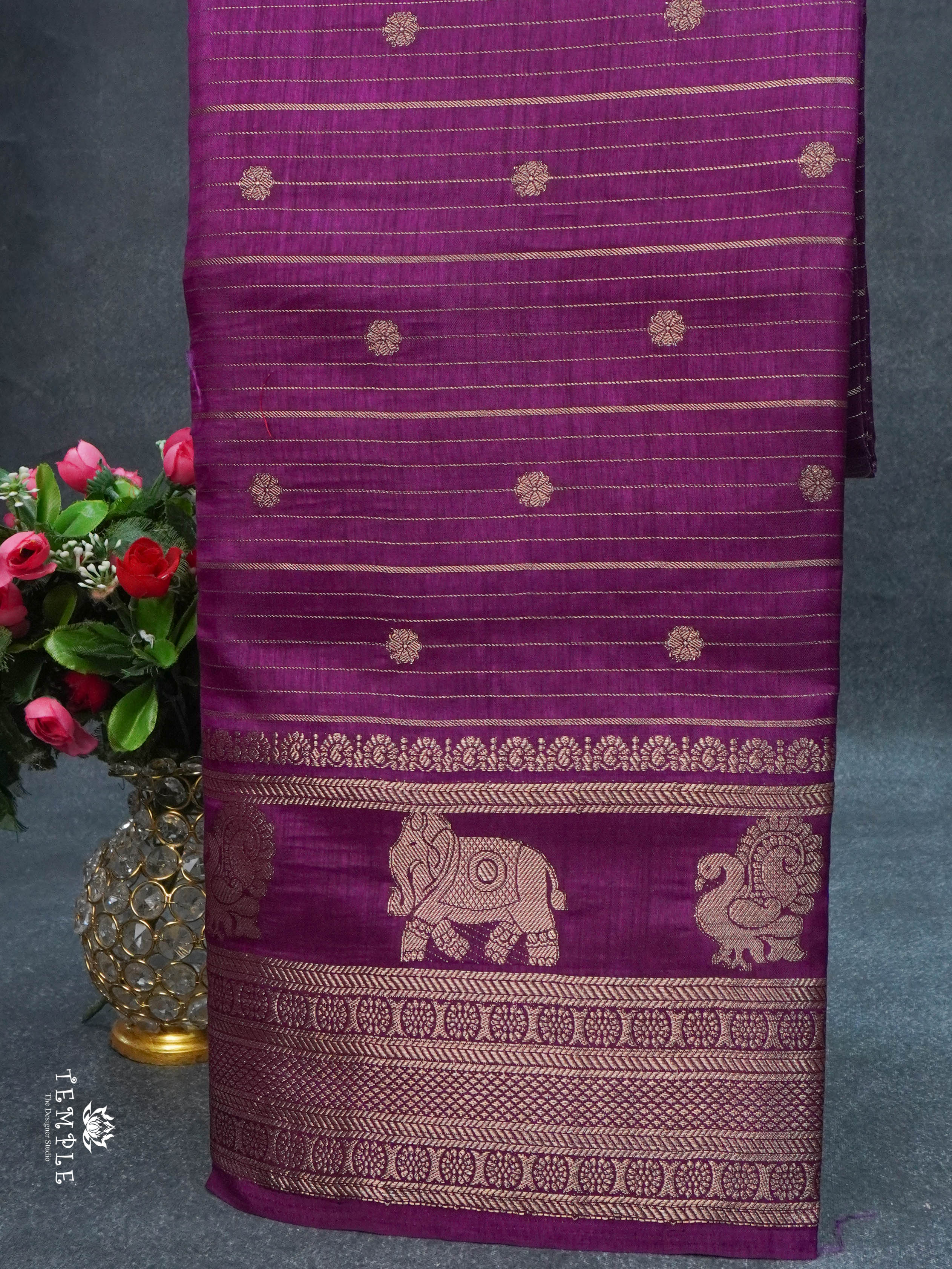 Semi Tussar Saree(Magenta)| TTDS1493