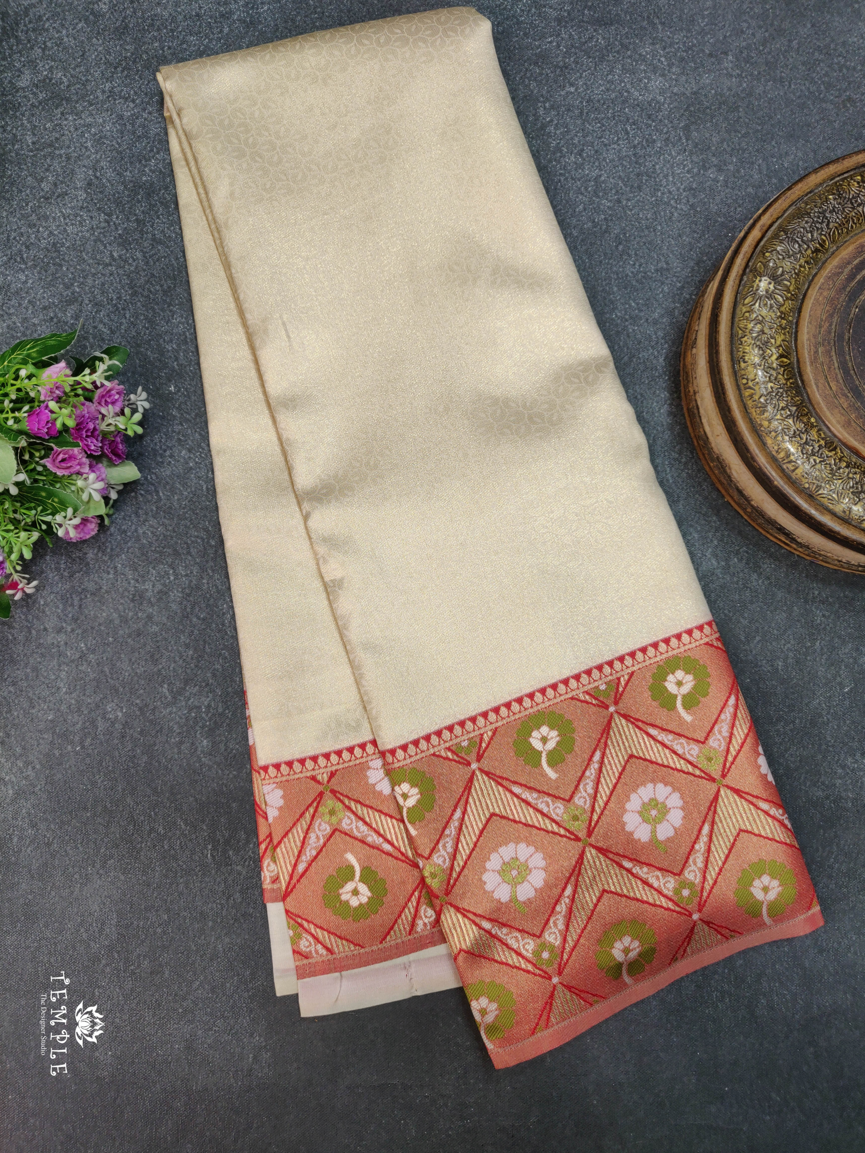 Semi Kanchi Brocade Silk Saree | TTDS1552 | Merry Deals