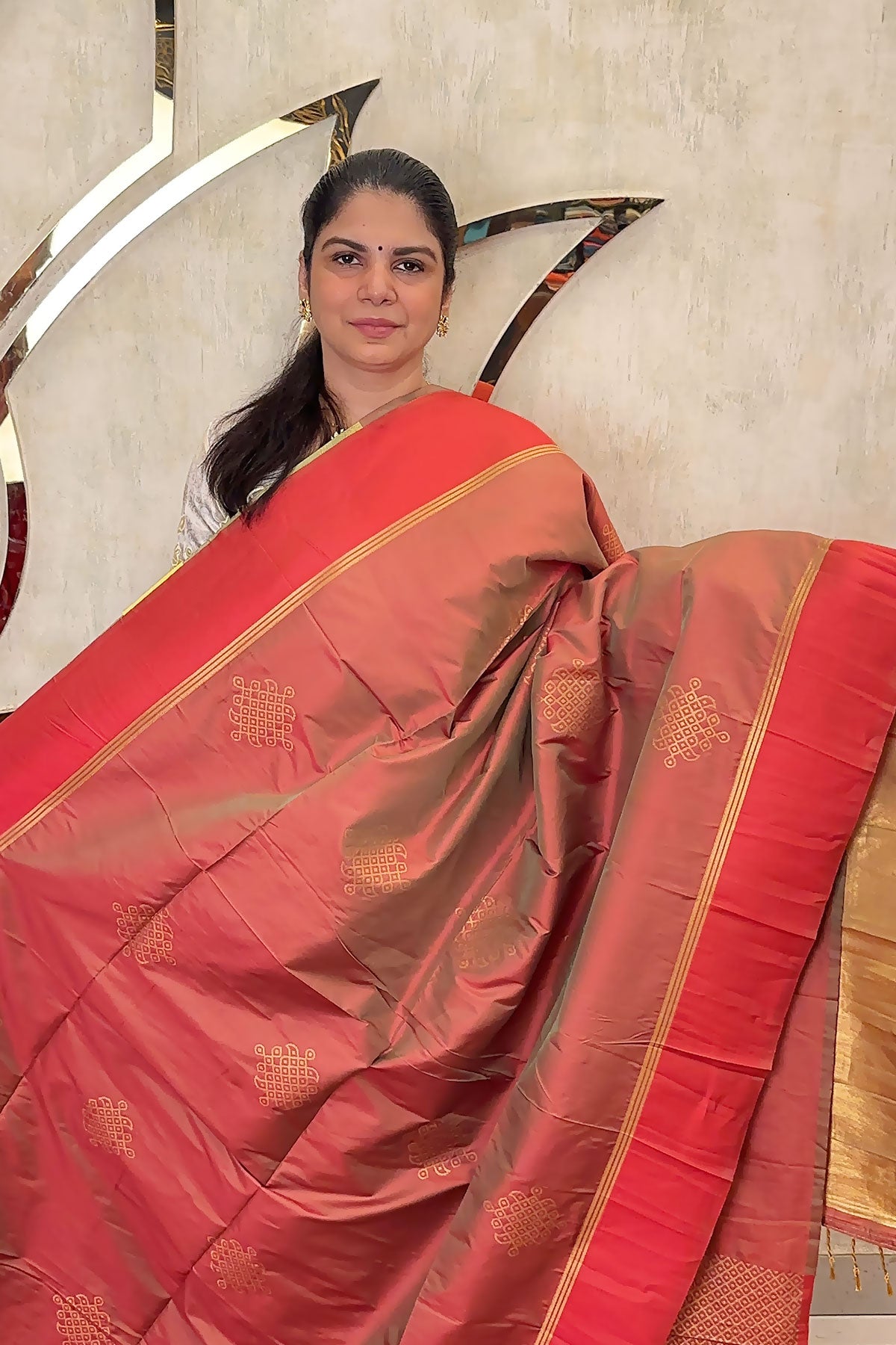 Semi Silk Saree With Kolam Designs | TTDS3081