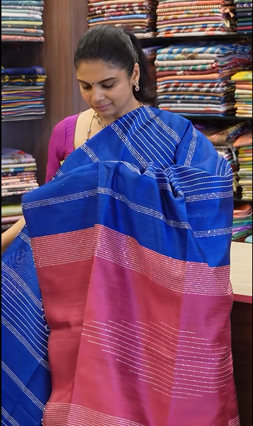 Raw Silk Saree with sequins Work | TTDS2100 | PRE BOOKING