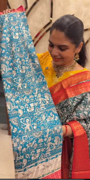 Printed Dola Silk Saree | TTDS2436