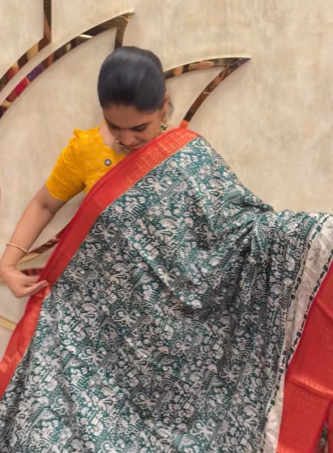Printed Dola Silk Saree | TTDS2436