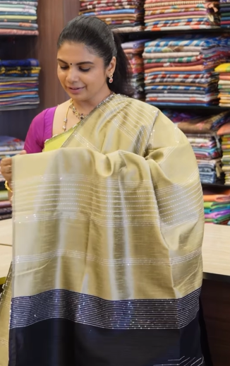 Raw Silk Saree with sequins Work | TTDS2100 | PRE BOOKING