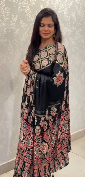 Printed Semi Modal Silk Saree | TTDS2857