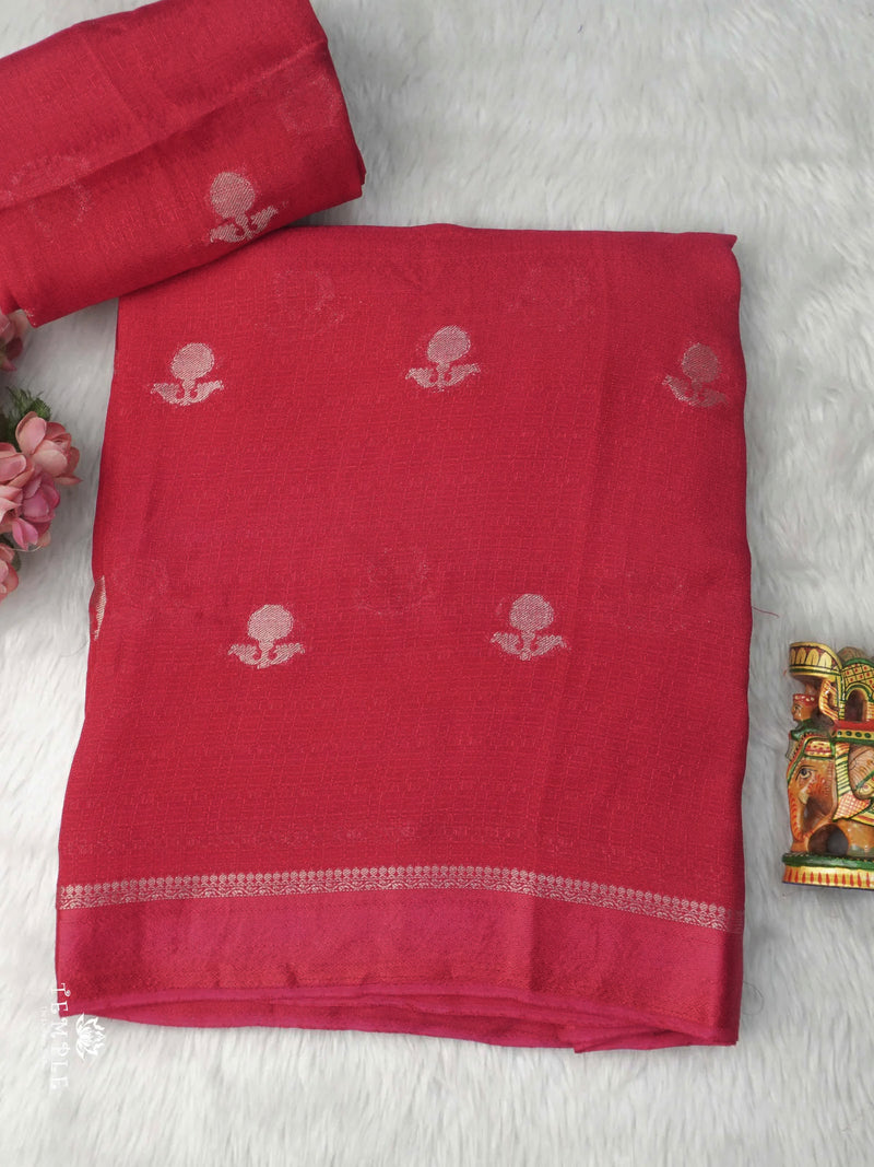 Linen Viscose Saree | TTDS2225 ( Rani Pink)