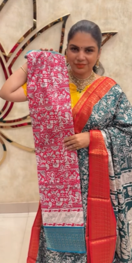 Printed Dola Silk Saree | TTDS2436