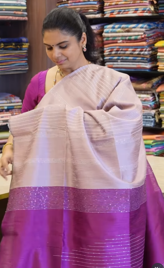Raw Silk Saree with sequins Work | TTDS2100 | PRE BOOKING