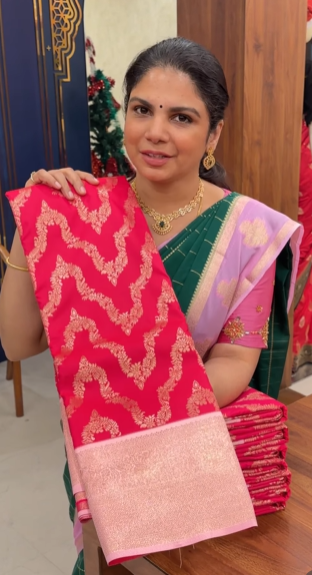 Semi Silk Saree With Zari Woven Pattern | TTDS2756