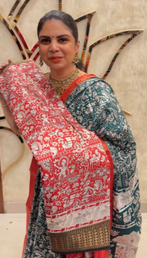 Printed Dola Silk Saree | TTDS2436