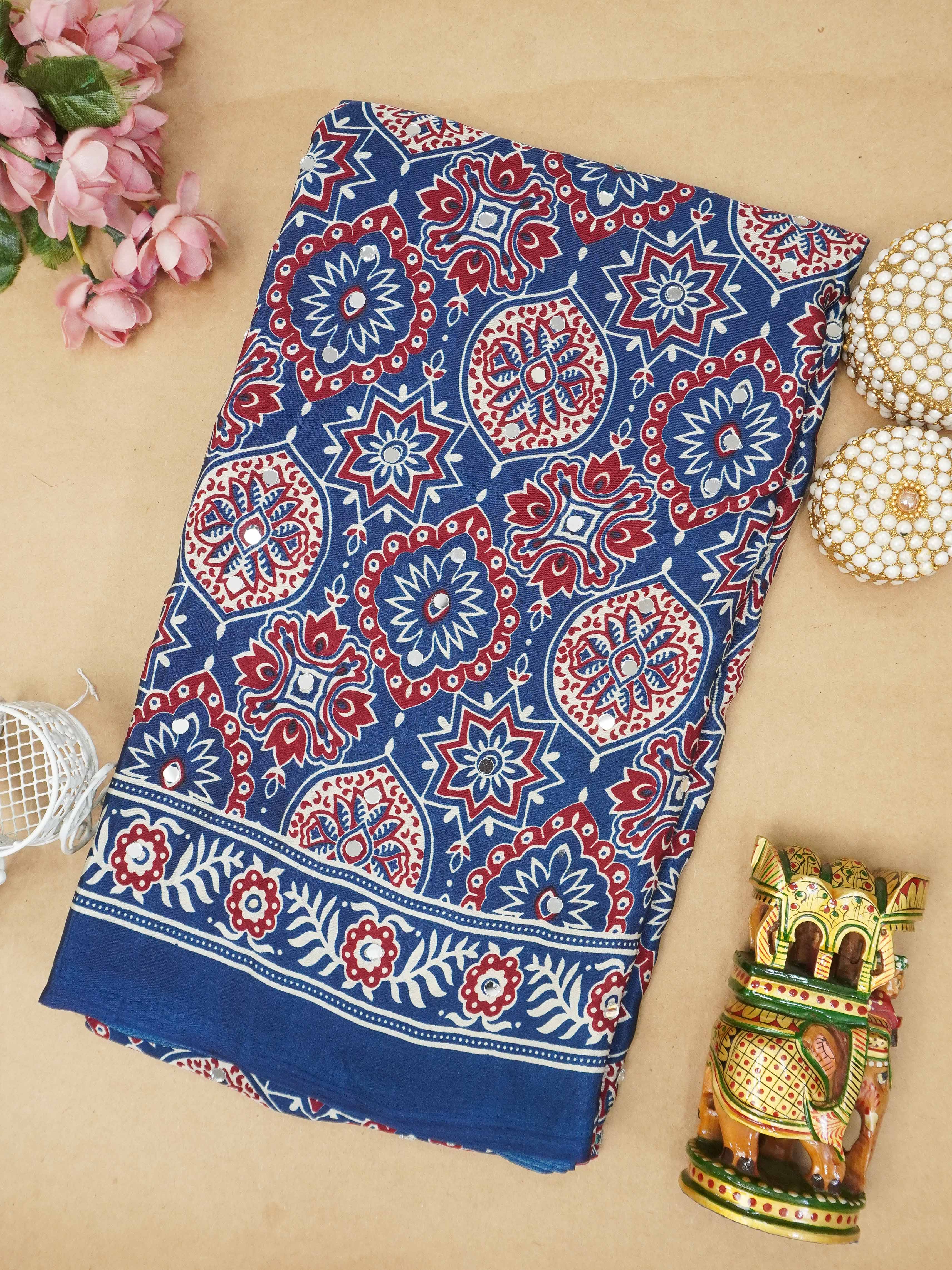 Modal Silk Saree With Mirror Work | TTDS3164
