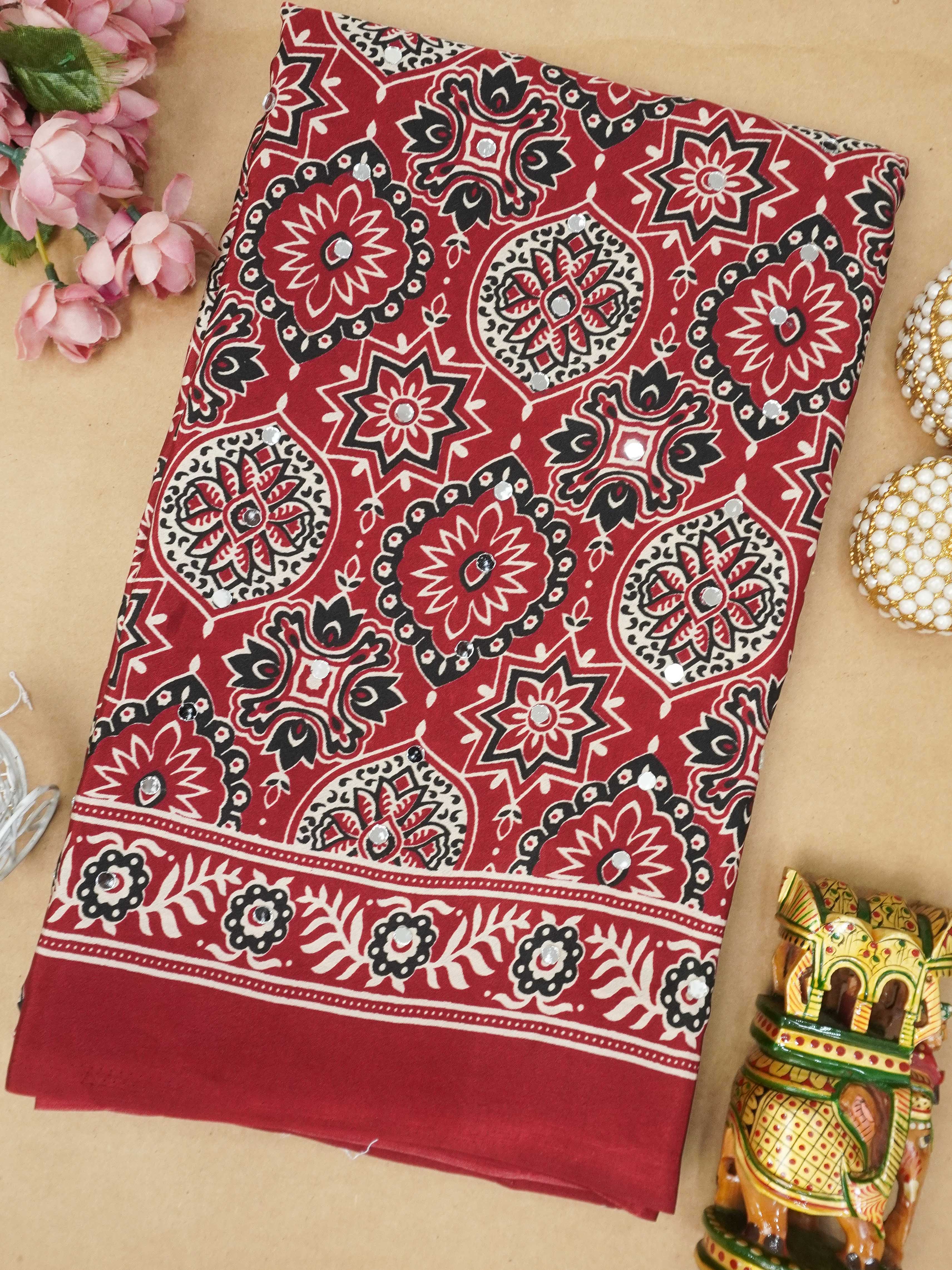 Modal Silk Saree With Mirror Work | TTDS3164