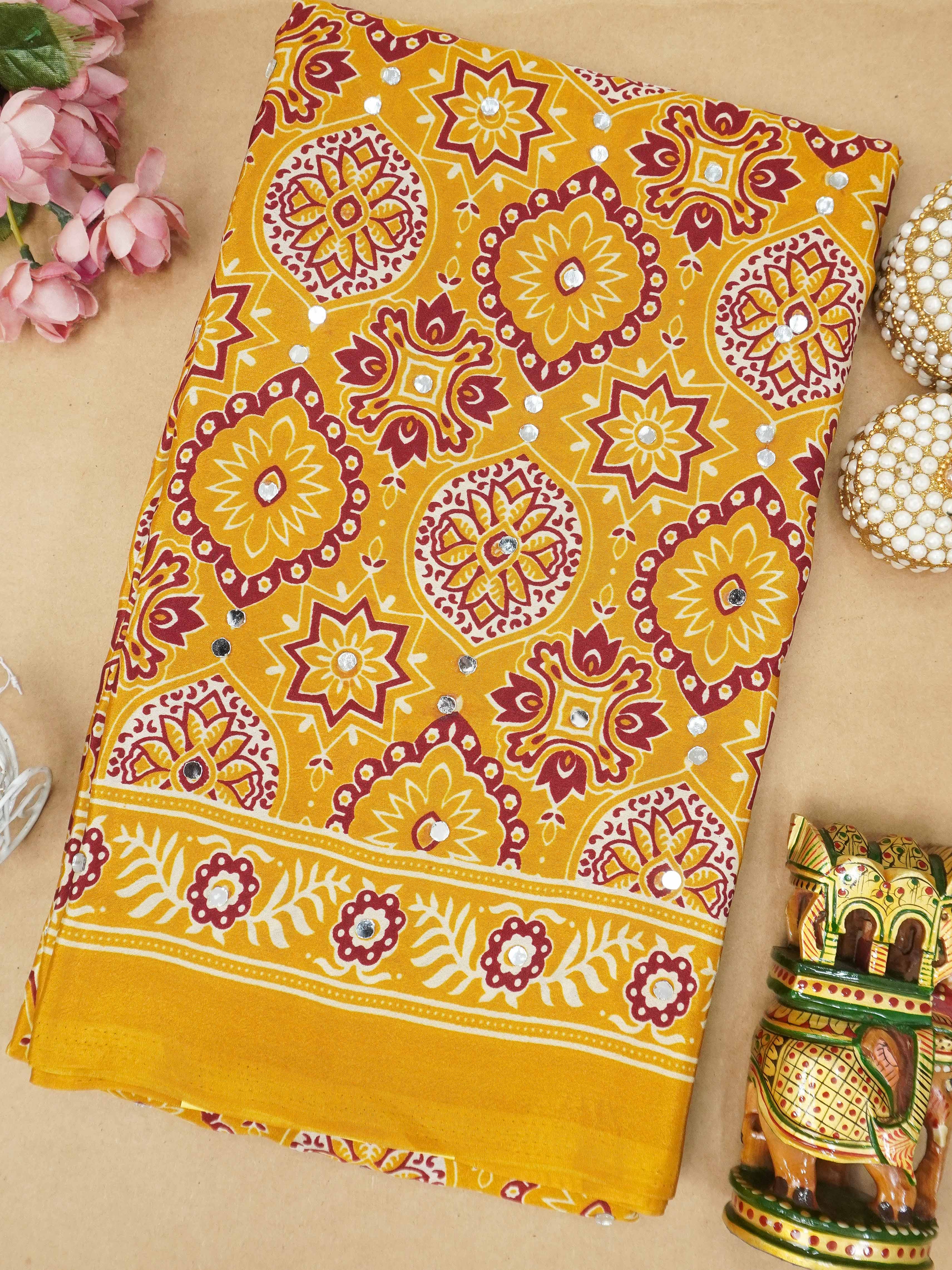 Modal Silk Saree With Mirror Work | TTDS3164