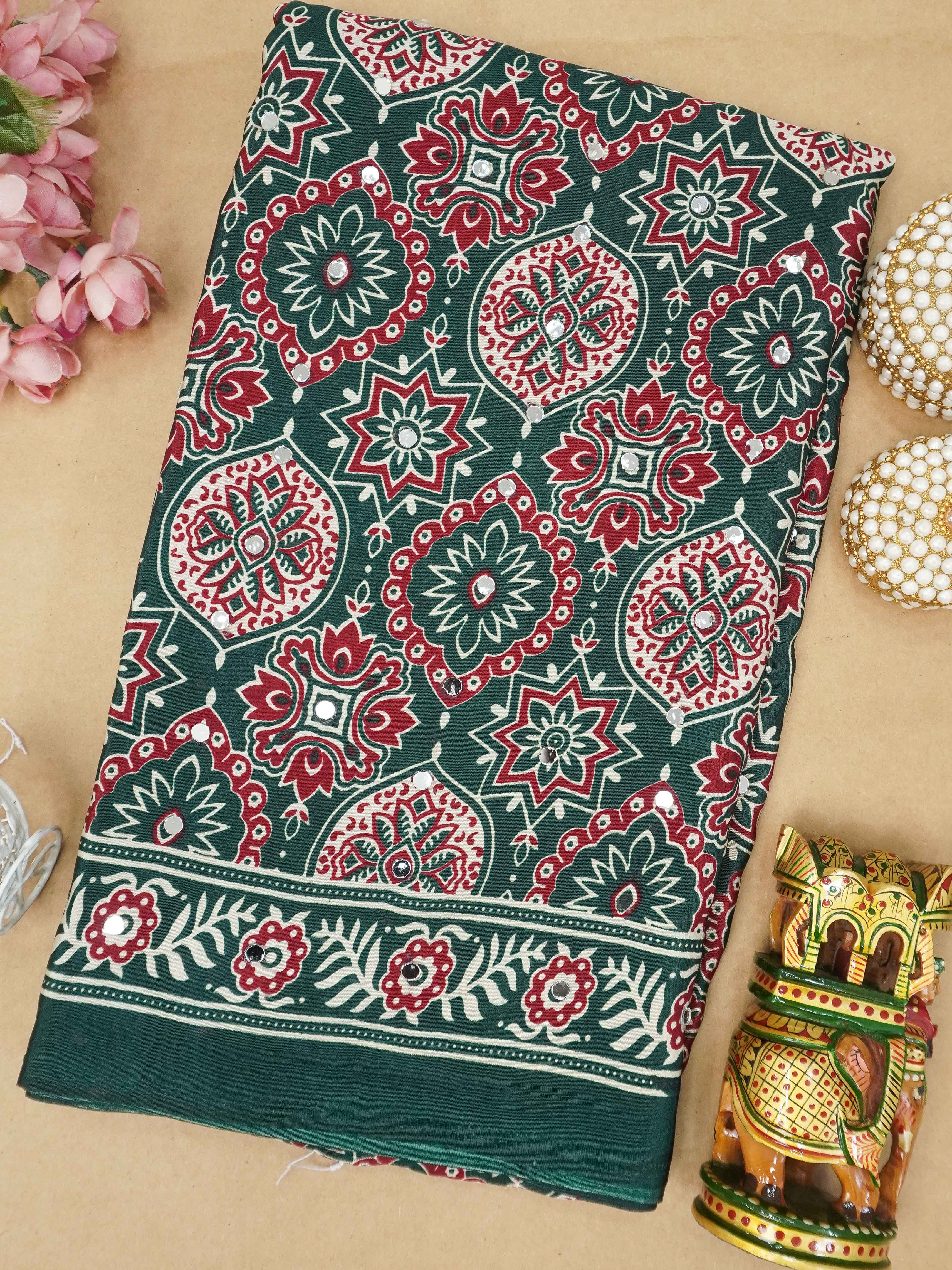 Modal Silk Saree With Mirror Work | TTDS3164