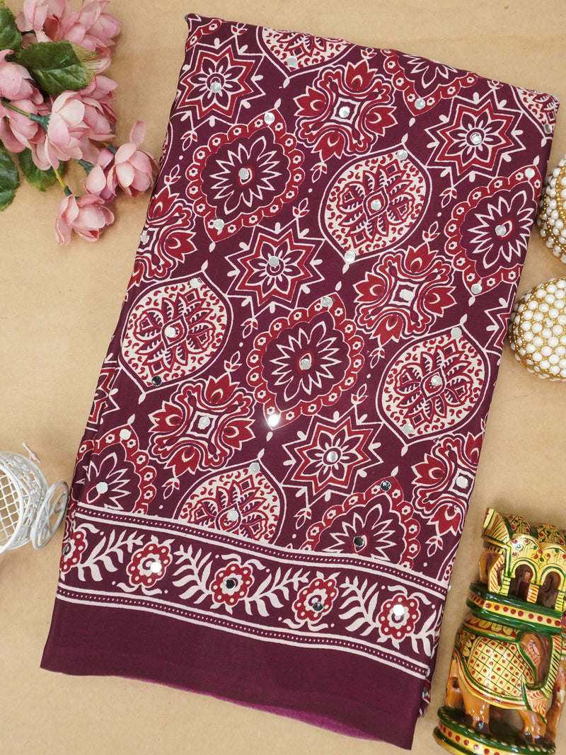 Modal Silk Saree With Mirror Work | TTDS3164