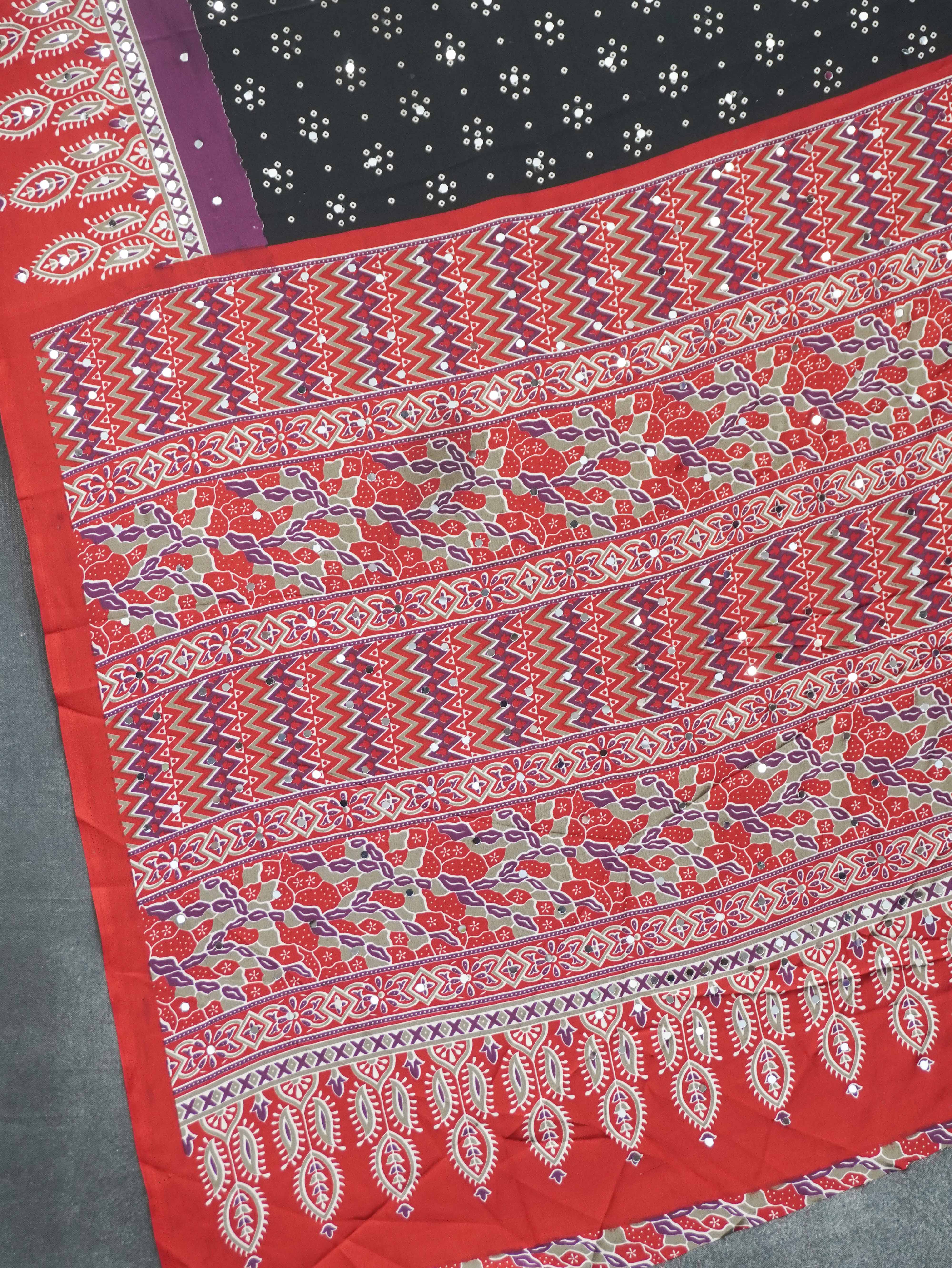 Ajrakh Printed Modal Silk Saree | TTDS3166