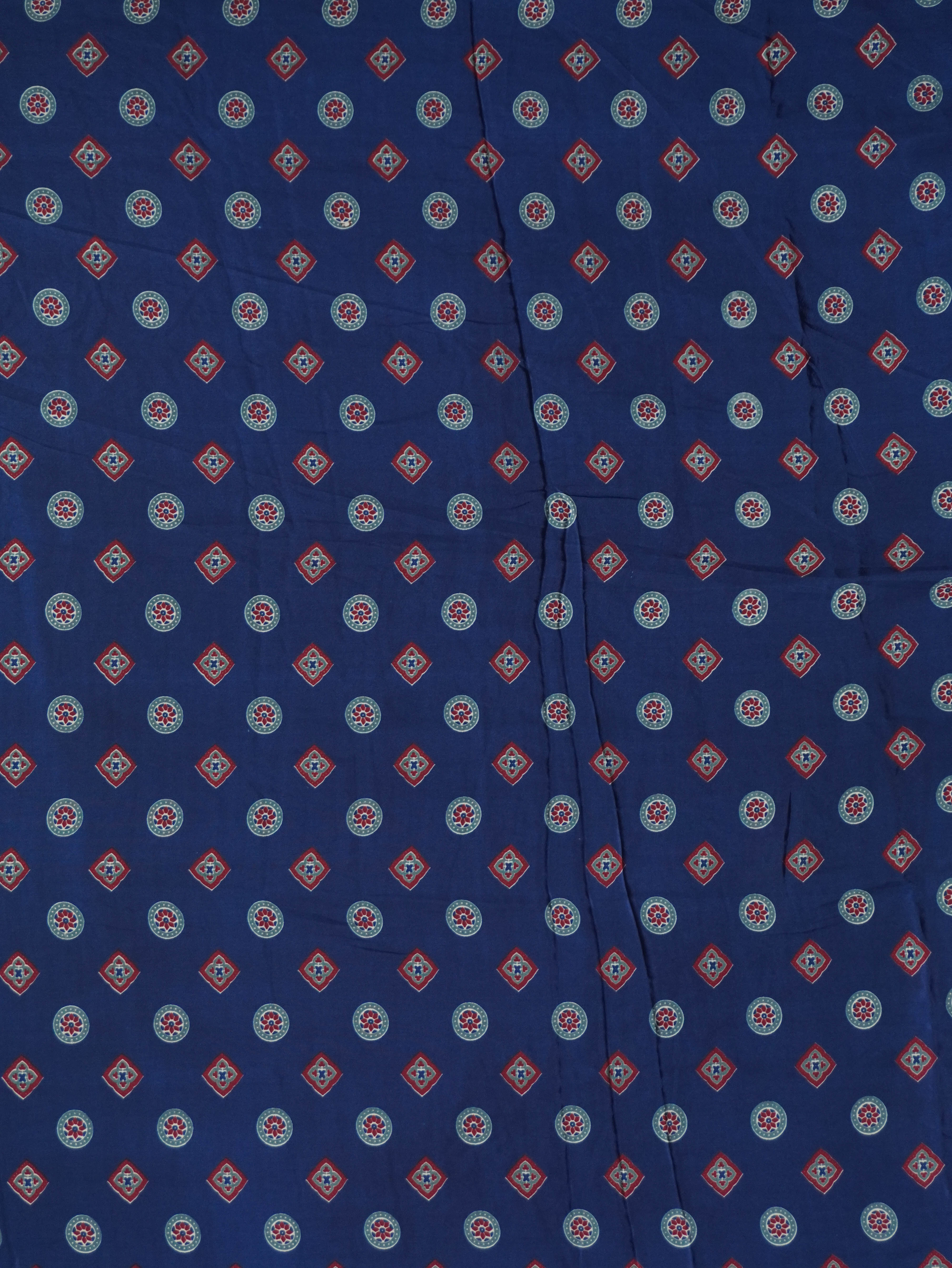 Ajrakh Printed Modal Silk Saree | TTDS3165