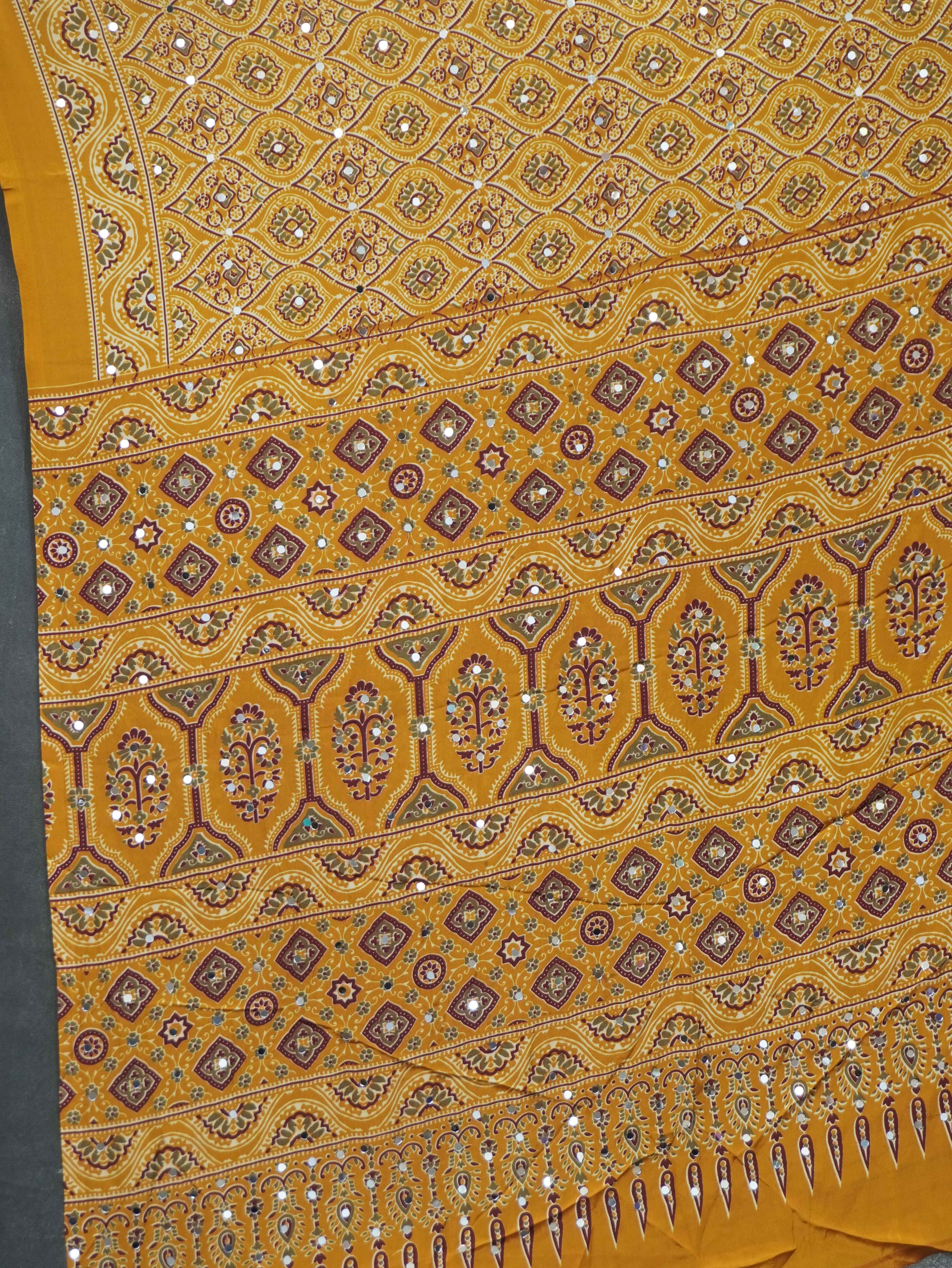 Ajrakh Printed Modal Silk Saree | TTDS3165