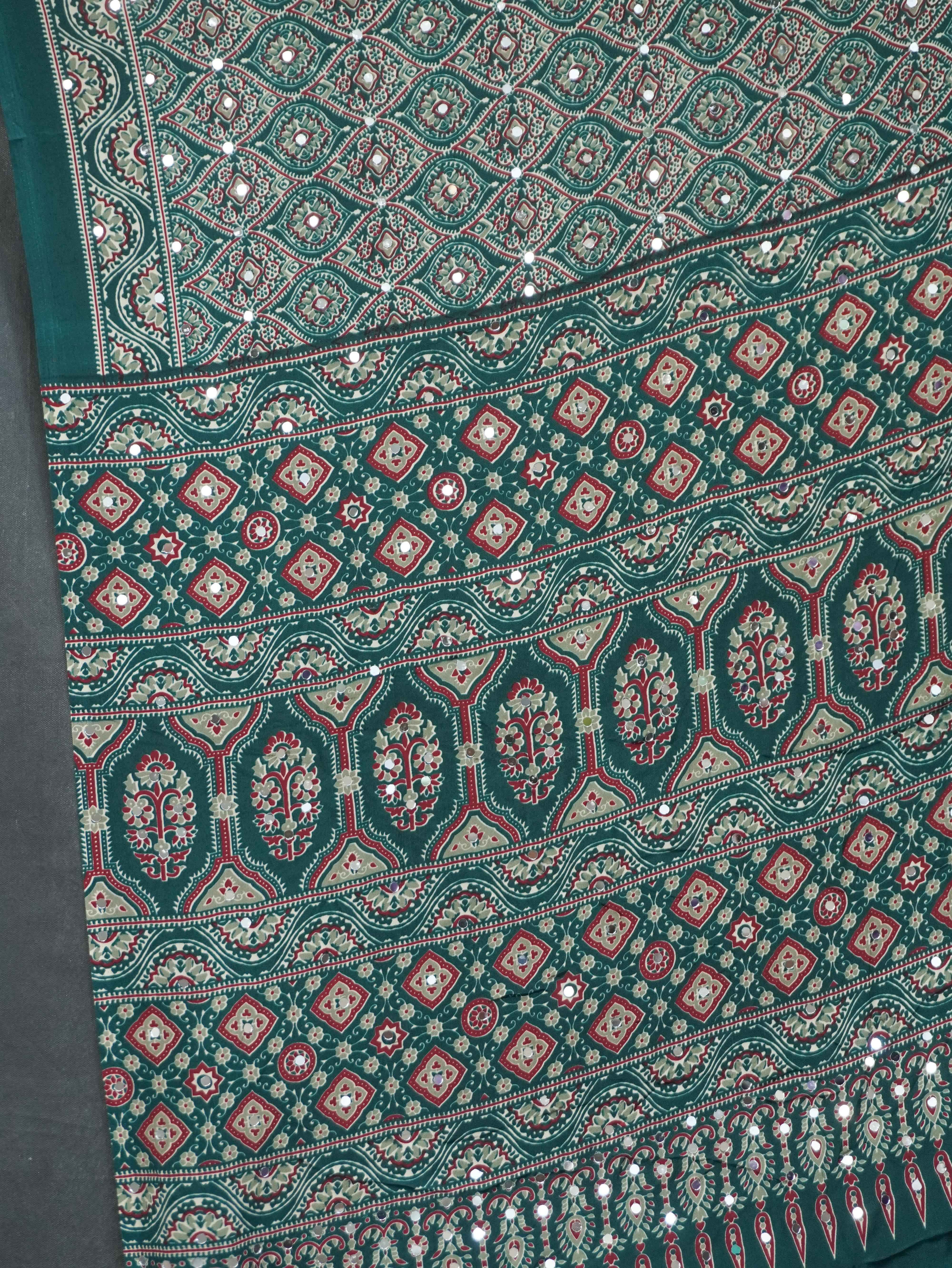 Ajrakh Printed Modal Silk Saree | TTDS3165
