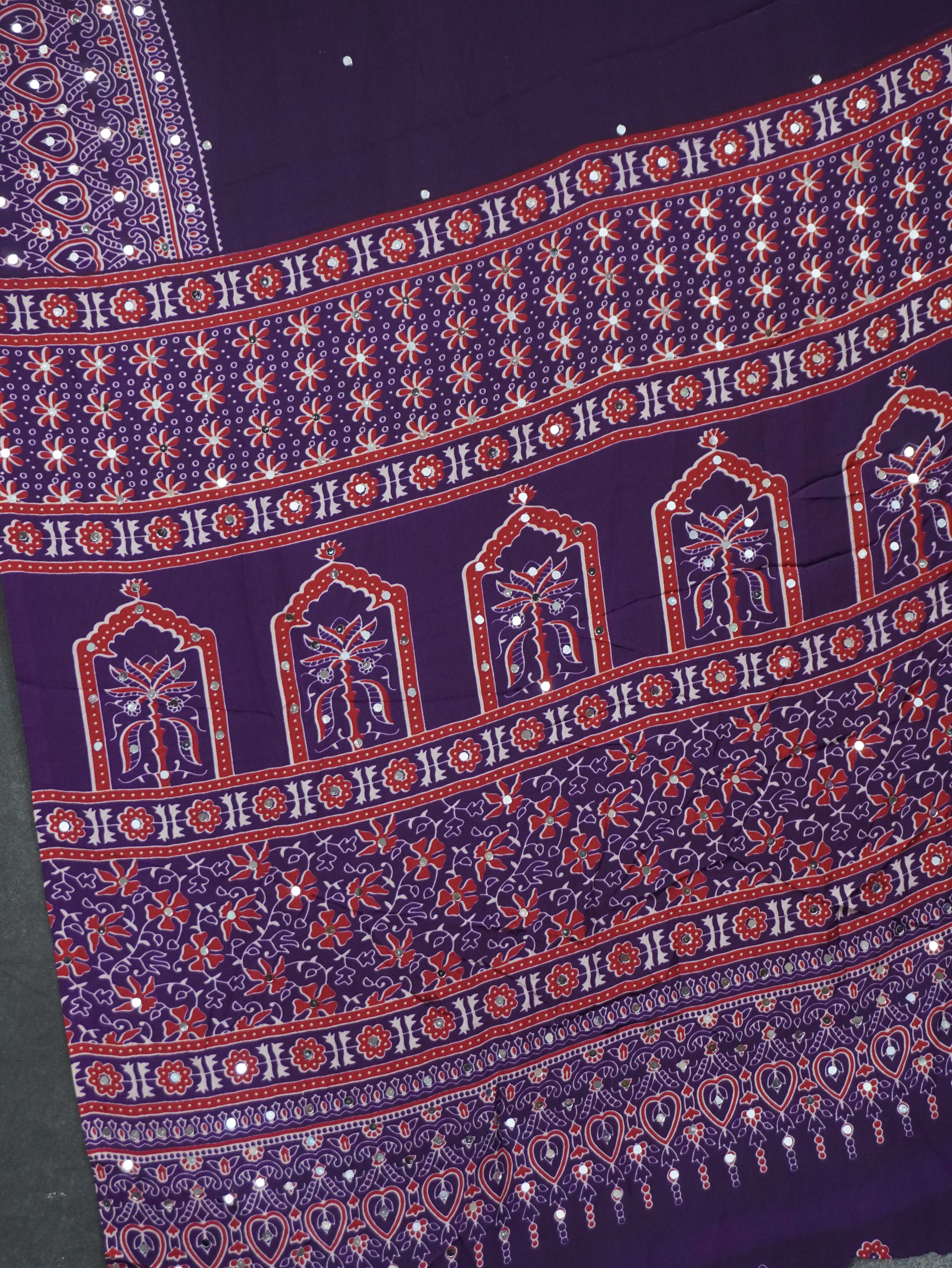 Ajrakh Printed Modal Silk Saree | TTDS3167