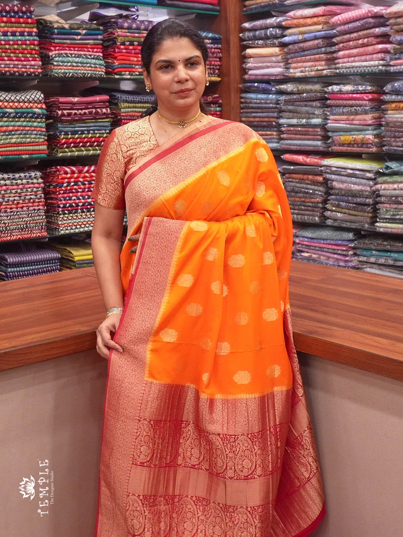 Banarasi Georgette Saree ( Orange) | TTDS862