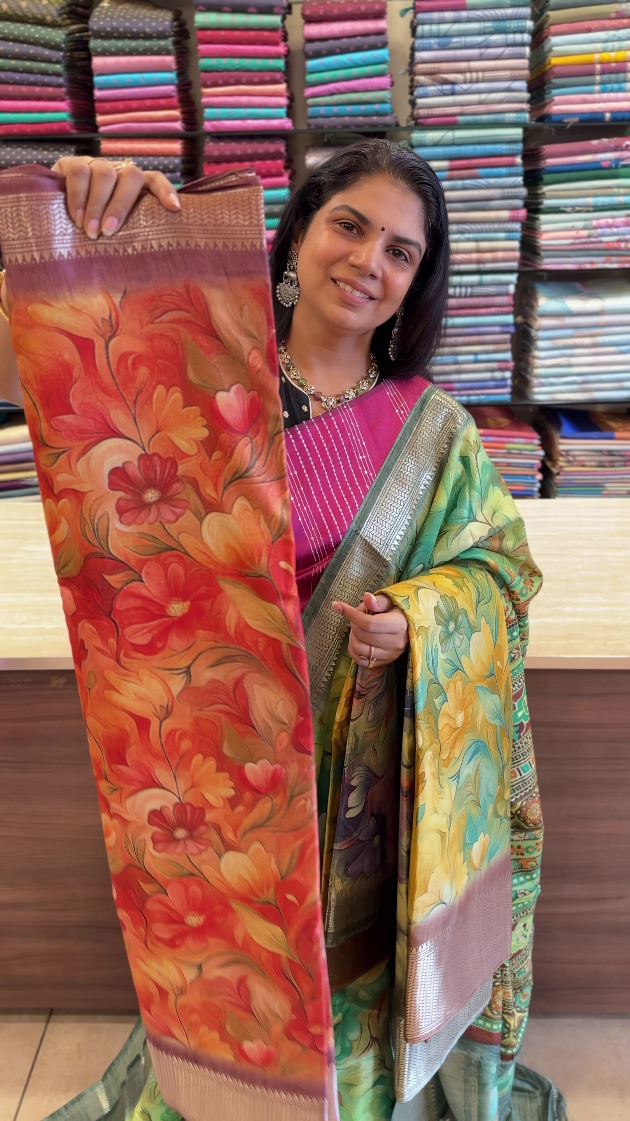 Floral Printed Binny Saree | TTDS2345