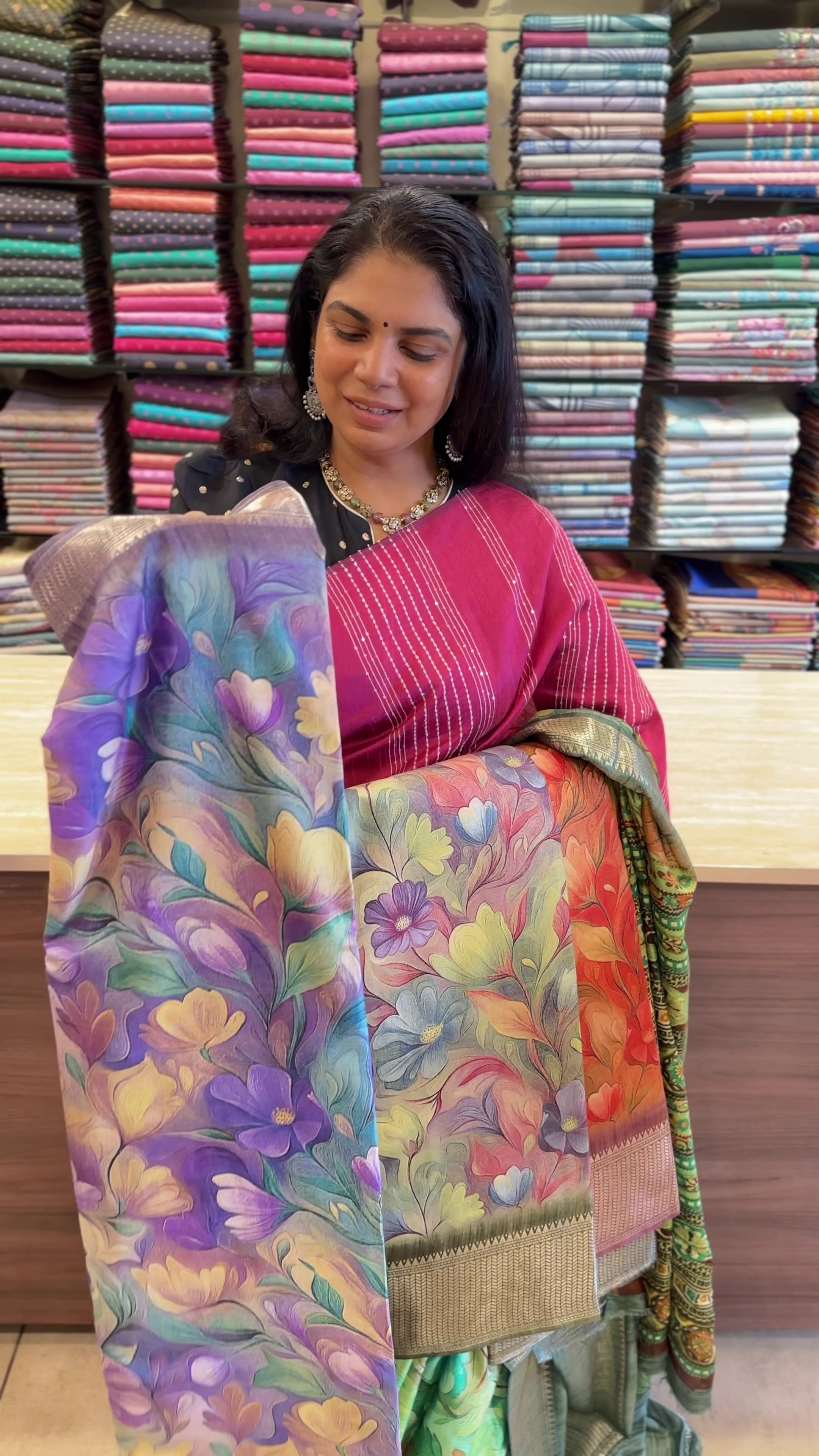 Floral Printed Binny Saree | TTDS2345