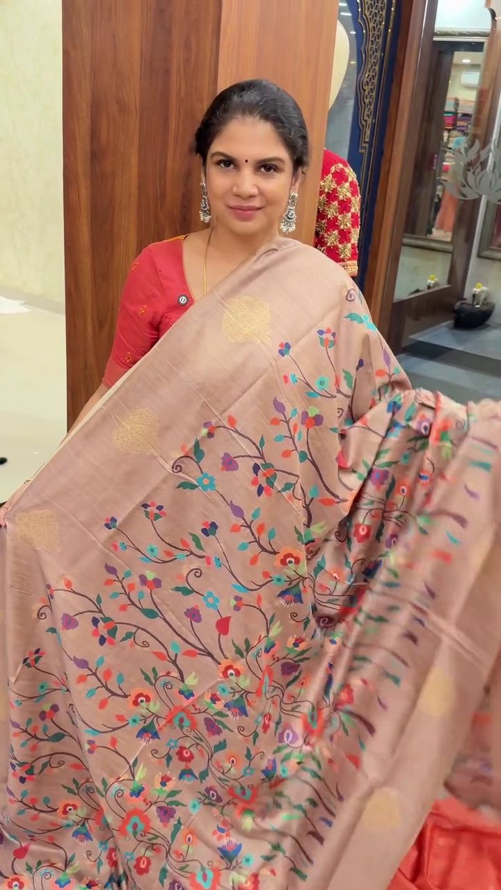 Digital Floral Printed Silk Saree With Open Border | TTDS2488