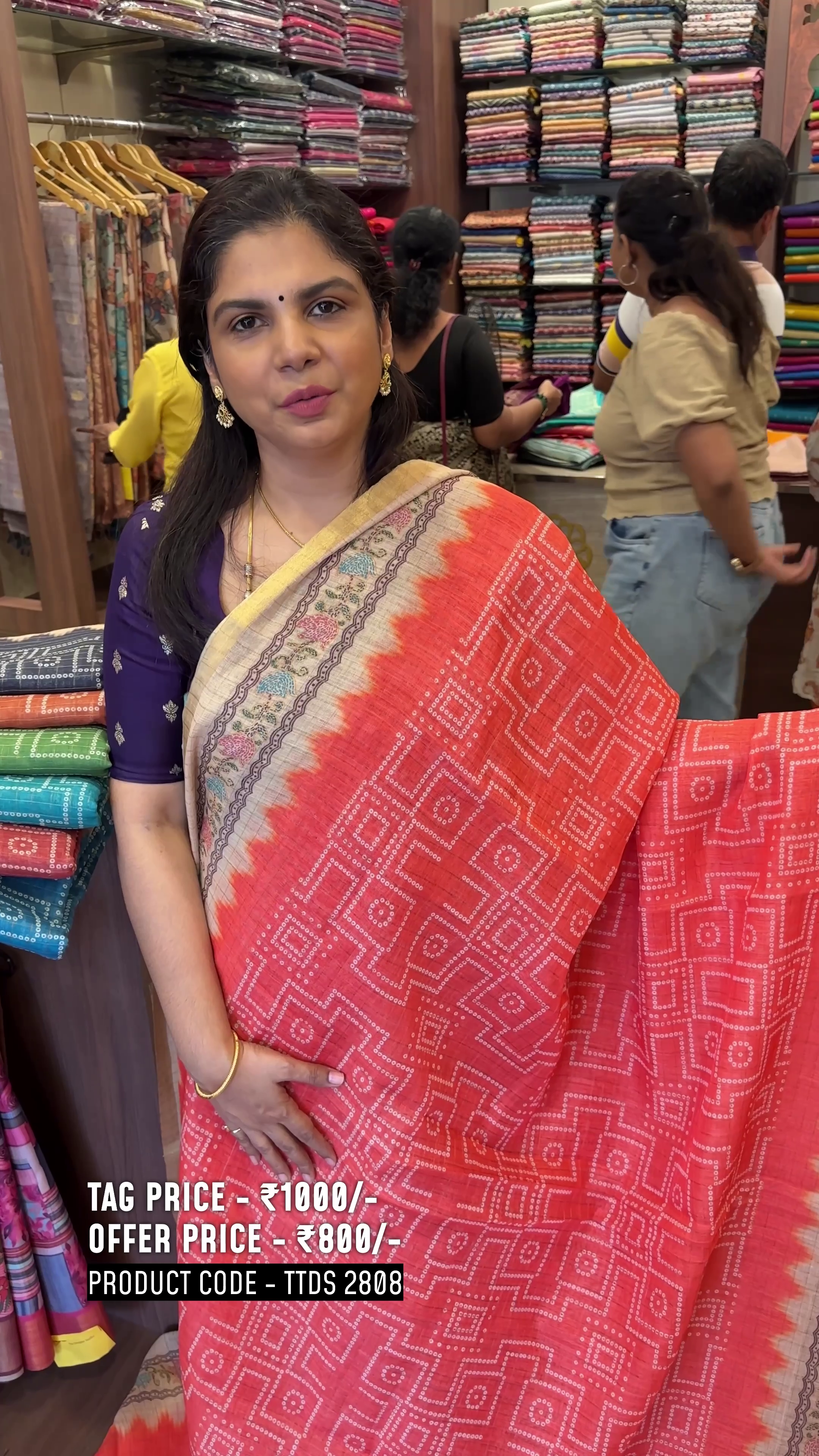 Linen Cotton Saree | TTDS2808